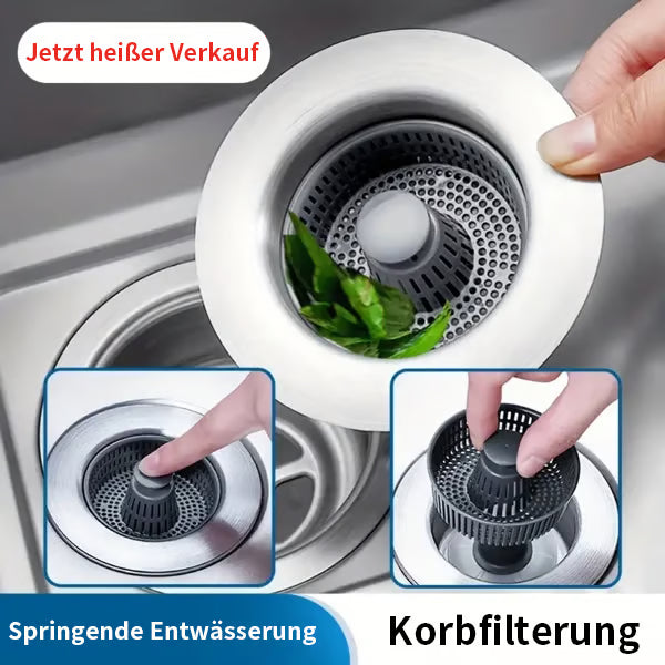DrainGuard™ – Edelstahl Spülbecken Filter & Geruchs-Stopp (1er/2er/3er-Pack)