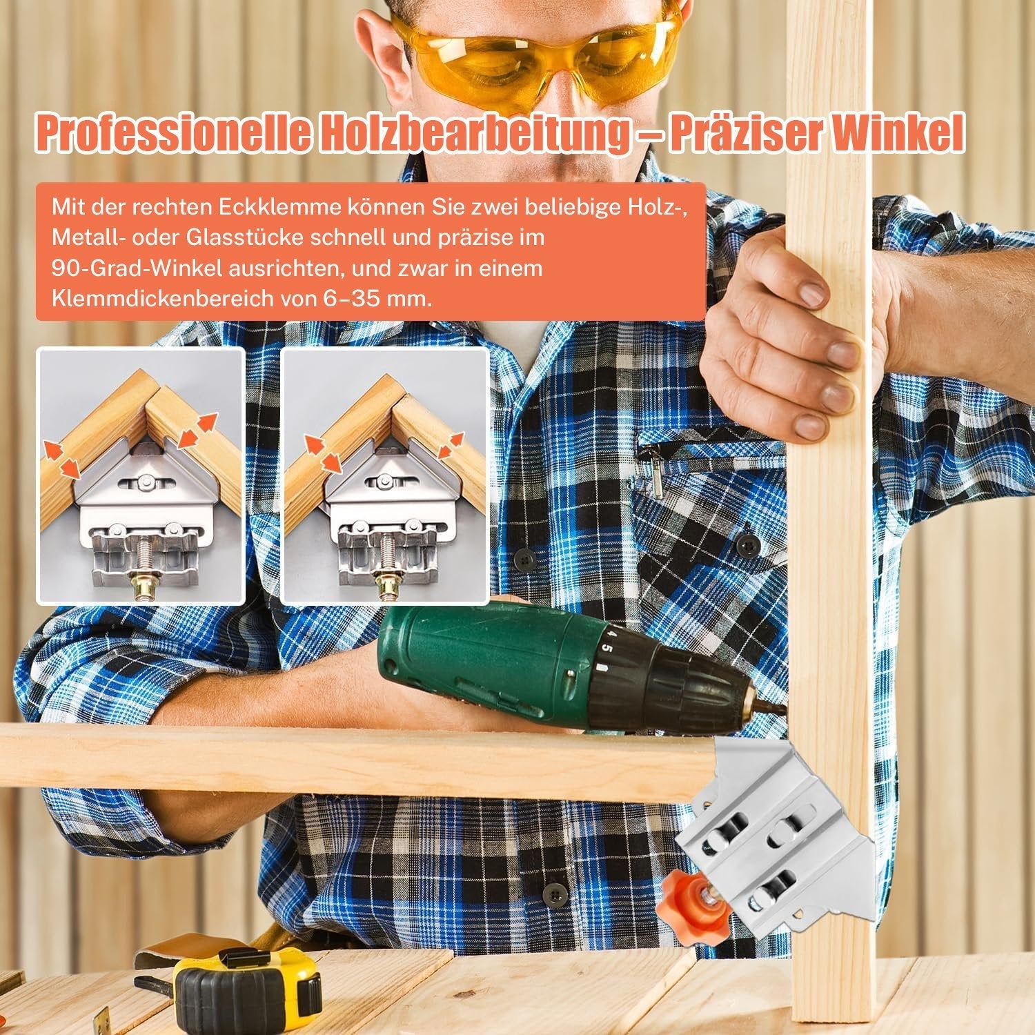 🔥Heißer Verkauf🔥Rechtwinklige Schraubzwinge für die Holzbearbeitung – ideal für Heimwerker- und DIY-Projekte. 🏠