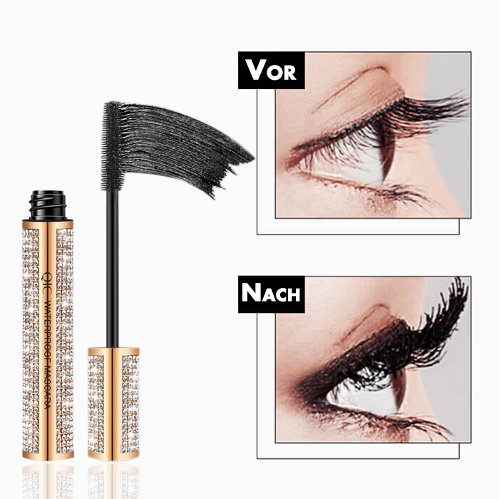 4D Flash Diamant Wasserfeste Seidenfaser Mascara zur Verlängerung der Wimpern